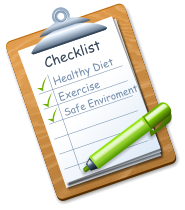 Checklist Healthy Diet Exercise Safe Enviroment